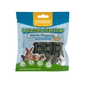 PIPSQUEAK FORAGE DELITES NIBBLE PEA PODS 4 PACK 100G