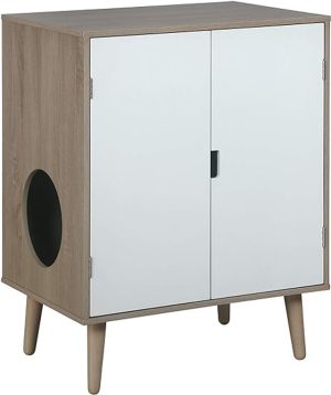 PENN PLAX CAT TOILET CABINET UNIT GREY/WOODGRAIN (BOXED)