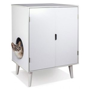 PENN PLAX CAT TOILET CABINET UNIT WHITE (BOXED)