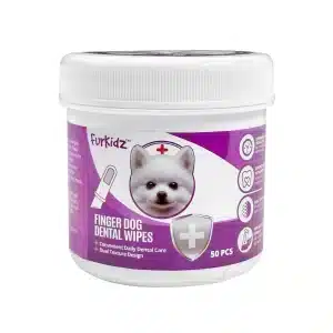 FURKIDZ FINGER DENTAL WIPES FOR DOGS 50 JAR